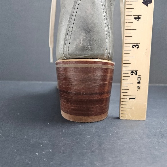 FRYE Women's Leather Sabrina Lace Up Ankle Boots Gray Size 6 Vibram Roccia SCUFF - Picture 14 of 15